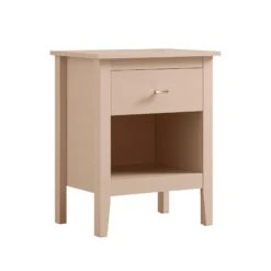 Oakham 1-Drawer Bedside Table, Nude Pink -Daals Store FT BSD 06 NUDE WB2