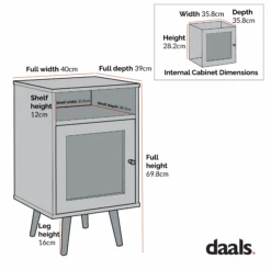 Frances Woven Rattan 1-Door Bedside Table In Mint 15 Frances Woven Rattan 1-Door Bedside Table In Mint -Daals Store FT BST 001 CHART