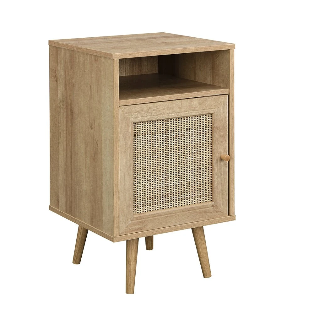 Frances Woven Rattan 1-Door Bedside Table In Natural Colour 3 Frances Woven Rattan 1-Door Bedside Table In Natural Colour - Image 3