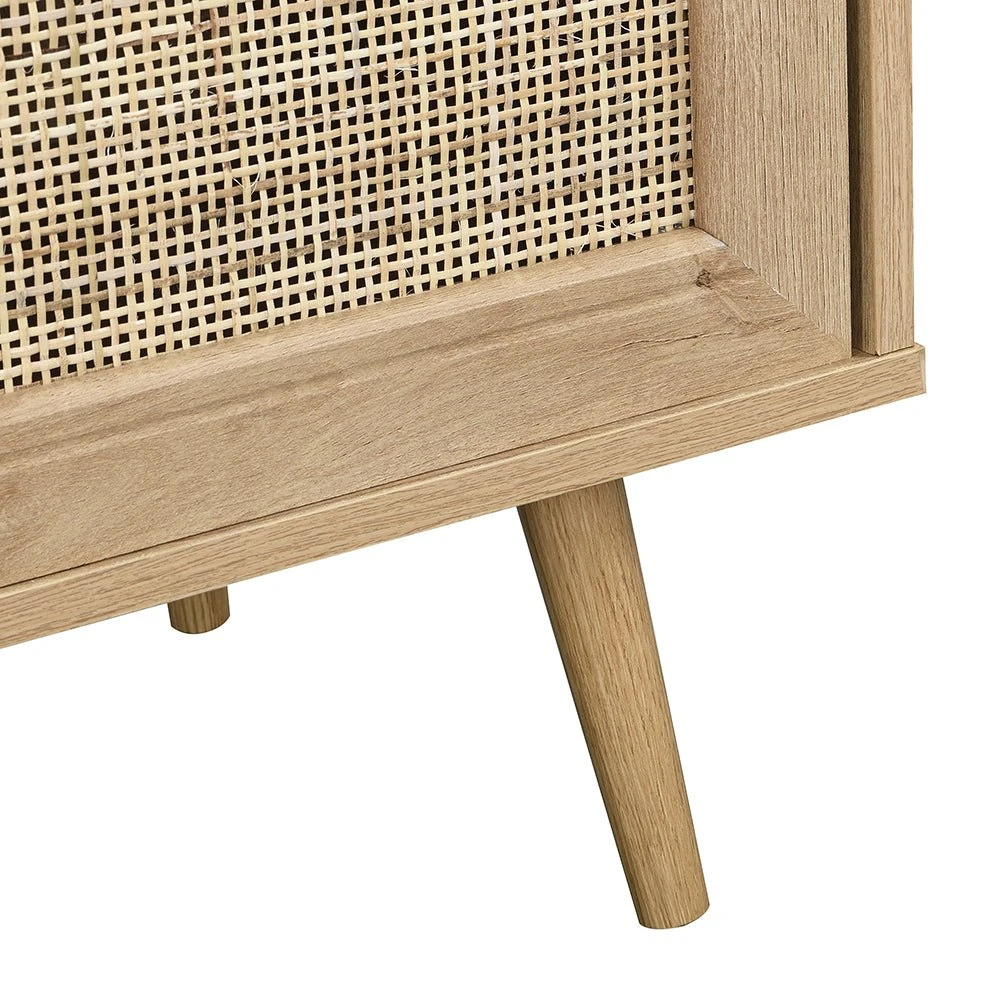 Frances Woven Rattan 1-Door Bedside Table In Natural Colour 9 Frances Woven Rattan 1-Door Bedside Table In Natural Colour - Image 9