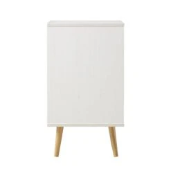 Frances Woven Rattan 1-Door Bedside Table In White 18 Frances Woven Rattan 1-Door Bedside Table In White -Daals Store FT BST 001 WHITE WB5