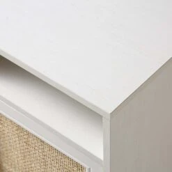 Frances Woven Rattan 1-Door Bedside Table In White 19 Frances Woven Rattan 1-Door Bedside Table In White -Daals Store FT BST 001 WHITE detail1