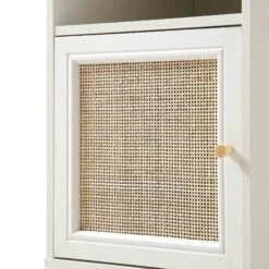 Frances Woven Rattan 1-Door Bedside Table In White 20 Frances Woven Rattan 1-Door Bedside Table In White -Daals Store FT BST 001 WHITE detail2