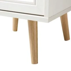 Frances Woven Rattan 1-Door Bedside Table In White 21 Frances Woven Rattan 1-Door Bedside Table In White -Daals Store FT BST 001 WHITE detail3