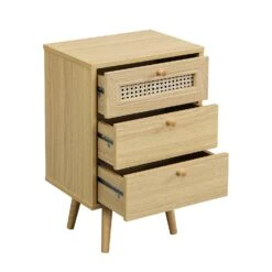 Anya Woven Rattan 3-Drawer Bedside Table In Natural Colour -Daals Store FT BST 002 NATURAL WB3