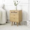 Anya Woven Rattan 3-Drawer Bedside Table In Natural Colour
