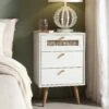 Anya Woven Rattan 3-Drawer Bedside Table In White 26 Anya Woven Rattan 3-Drawer Bedside Table In White -Daals Store FT BST 002 WHITE main