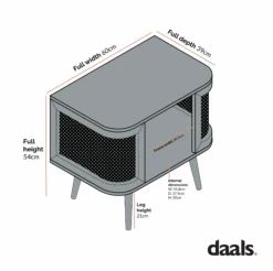 Izzy Curved Rattan Bedside Table, Natural 17 Izzy Curved Rattan Bedside Table, Natural -Daals Store FT BST 04 CHART