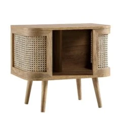 Izzy Curved Rattan Bedside Table, Natural 16 Izzy Curved Rattan Bedside Table, Natural -Daals Store FT BST 04 NAT WB2