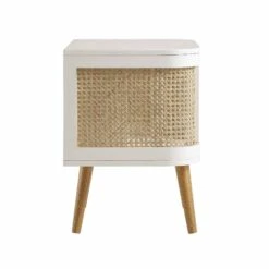 Izzy Curved Rattan Bedside Table, White 17 Izzy Curved Rattan Bedside Table, White -Daals Store FT BST 04 WHITE WB3