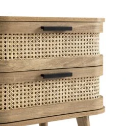 Izzy Curved Rattan 2-Drawer Bedside Table, Natural -Daals Store FT BST 05 NAT detail1