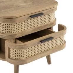 Izzy Curved Rattan 2-Drawer Bedside Table, Natural -Daals Store FT BST 05 NAT detail2