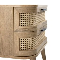 Izzy Curved Rattan 2-Drawer Bedside Table, Natural -Daals Store FT BST 05 NAT detail4