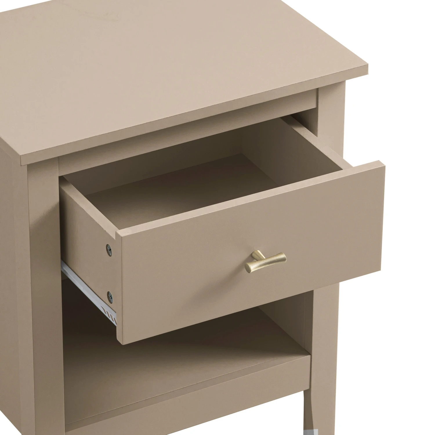 Oakham 1-Drawer Bedside Table, Deep Greige 12 Oakham 1-Drawer Bedside Table, Deep Greige - Image 12