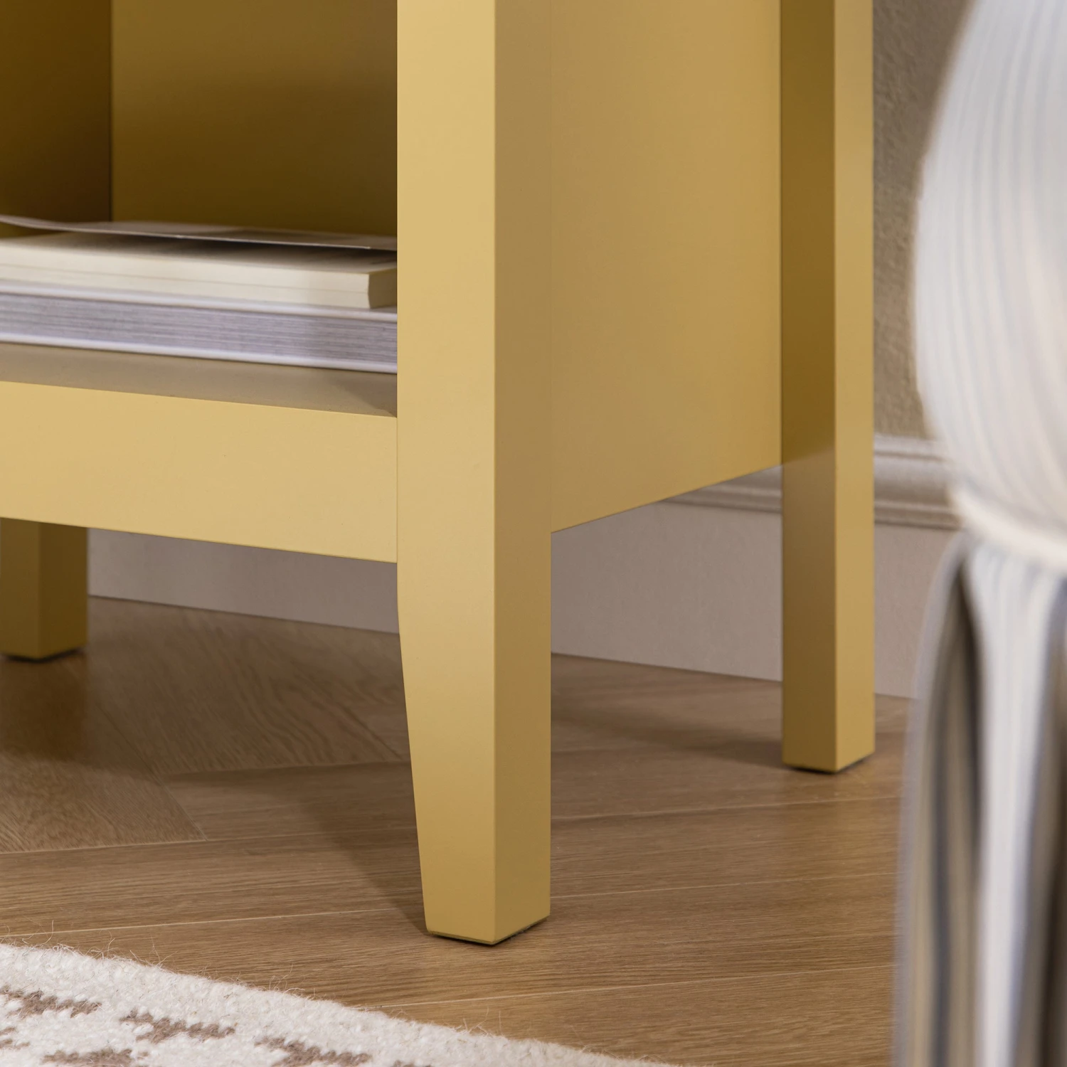 Oakham 1-Drawer Bedside Table, Rattan Yellow 5 Oakham 1-Drawer Bedside Table, Rattan Yellow - Image 5