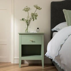 Oakham 1-Drawer Bedside Table, Desert Sage