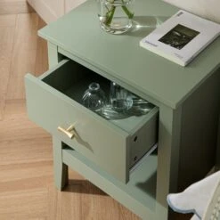 Oakham 1-Drawer Bedside Table, Desert Sage 15 Oakham 1-Drawer Bedside Table, Desert Sage -Daals Store FT BST 06 SAGE scene2