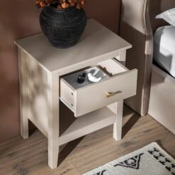 Oakham 1-Drawer Bedside Table, Shaded White 14 Oakham 1-Drawer Bedside Table, Shaded White -Daals Store FT BST 06 WHITE scene2