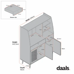 Frances Woven Rattan Kitchen Cabinet, Mint 19 Frances Woven Rattan Kitchen Cabinet, Mint -Daals Store FT BUFFEET 01 CHART 1