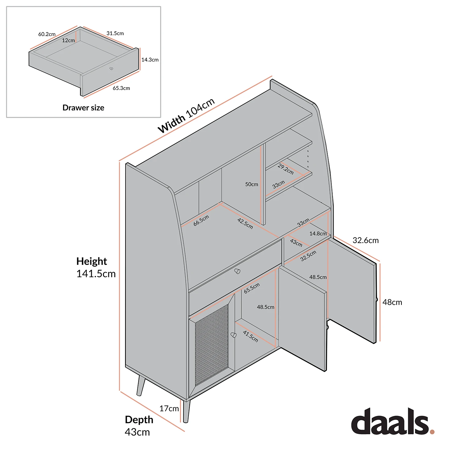 Frances Woven Rattan Kitchen Cabinet, Mint 6 Frances Woven Rattan Kitchen Cabinet, Mint - Image 6