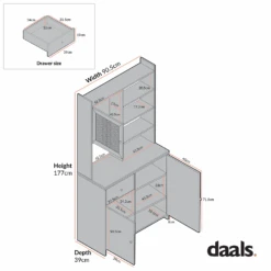 Frances Woven Rattan Dresser, Natural 18 Frances Woven Rattan Dresser, Natural -Daals Store FT BUFFEET 02 CHART