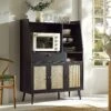 Frances Woven Rattan Kitchen Cabinet, Black -Daals Store FT BUFFET 01 BLACK main