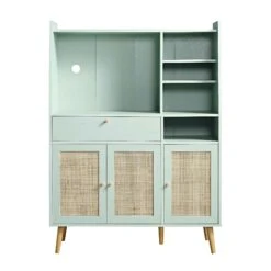 Frances Woven Rattan Kitchen Cabinet, Mint 17 Frances Woven Rattan Kitchen Cabinet, Mint -Daals Store FT BUFFET 01 SAGE WB1