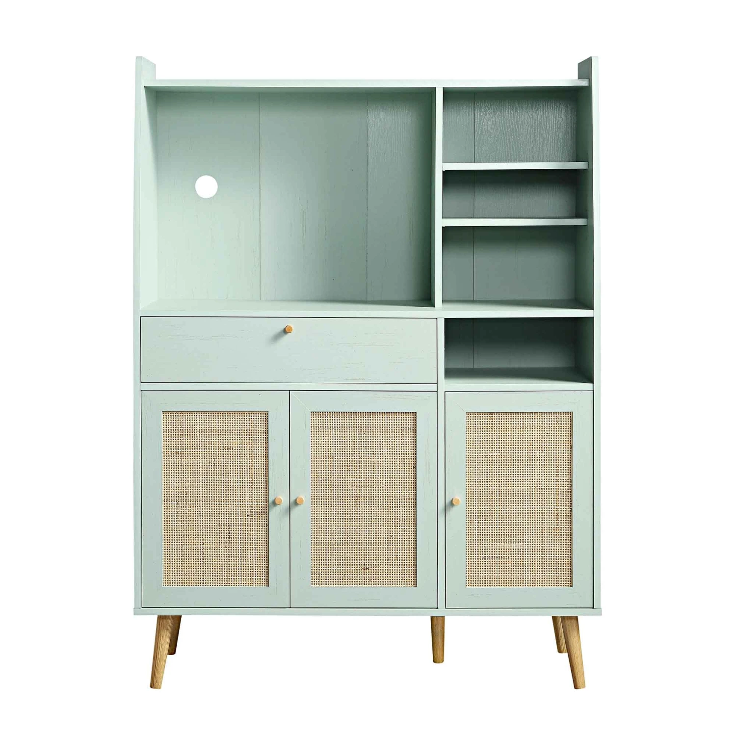 Frances Woven Rattan Kitchen Cabinet, Mint 4 Frances Woven Rattan Kitchen Cabinet, Mint - Image 4