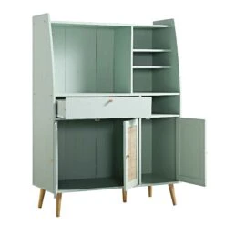 Frances Woven Rattan Kitchen Cabinet, Mint 20 Frances Woven Rattan Kitchen Cabinet, Mint -Daals Store FT BUFFET 01 SAGE WB3