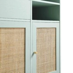 Frances Woven Rattan Kitchen Cabinet, Mint 23 Frances Woven Rattan Kitchen Cabinet, Mint -Daals Store FT BUFFET 01 SAGE detail1