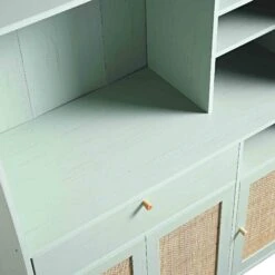 Frances Woven Rattan Kitchen Cabinet, Mint 25 Frances Woven Rattan Kitchen Cabinet, Mint -Daals Store FT BUFFET 01 SAGE detail3