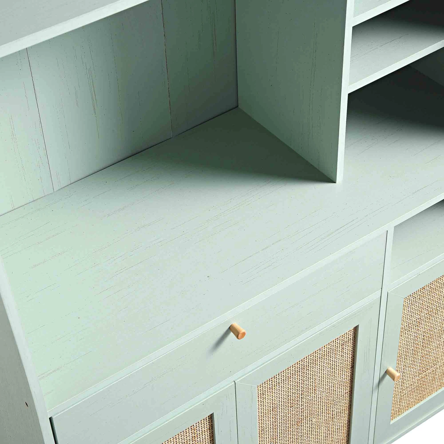 Frances Woven Rattan Kitchen Cabinet, Mint 12 Frances Woven Rattan Kitchen Cabinet, Mint - Image 12