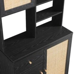 Frances Woven Rattan Dresser, Black 27 Frances Woven Rattan Dresser, Black -Daals Store FT BUFFET 02 BLACK detail2