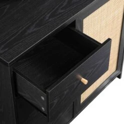 Frances Woven Rattan Dresser, Black 29 Frances Woven Rattan Dresser, Black -Daals Store FT BUFFET 02 BLACK detail4