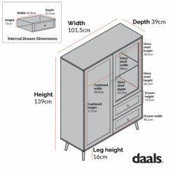 Frances Woven Rattan Display Cabinet, Natural 18 Frances Woven Rattan Display Cabinet, Natural -Daals Store FT CAB 01 CHART