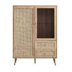 Frances Woven Rattan Display Cabinet, Natural 16 Frances Woven Rattan Display Cabinet, Natural -Daals Store FT CAB 01 NAT WB1