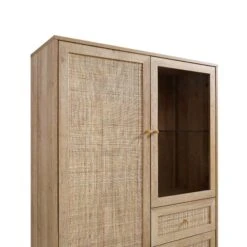 Frances Woven Rattan Display Cabinet, Natural 22 Frances Woven Rattan Display Cabinet, Natural -Daals Store FT CAB 01 NAT detail1