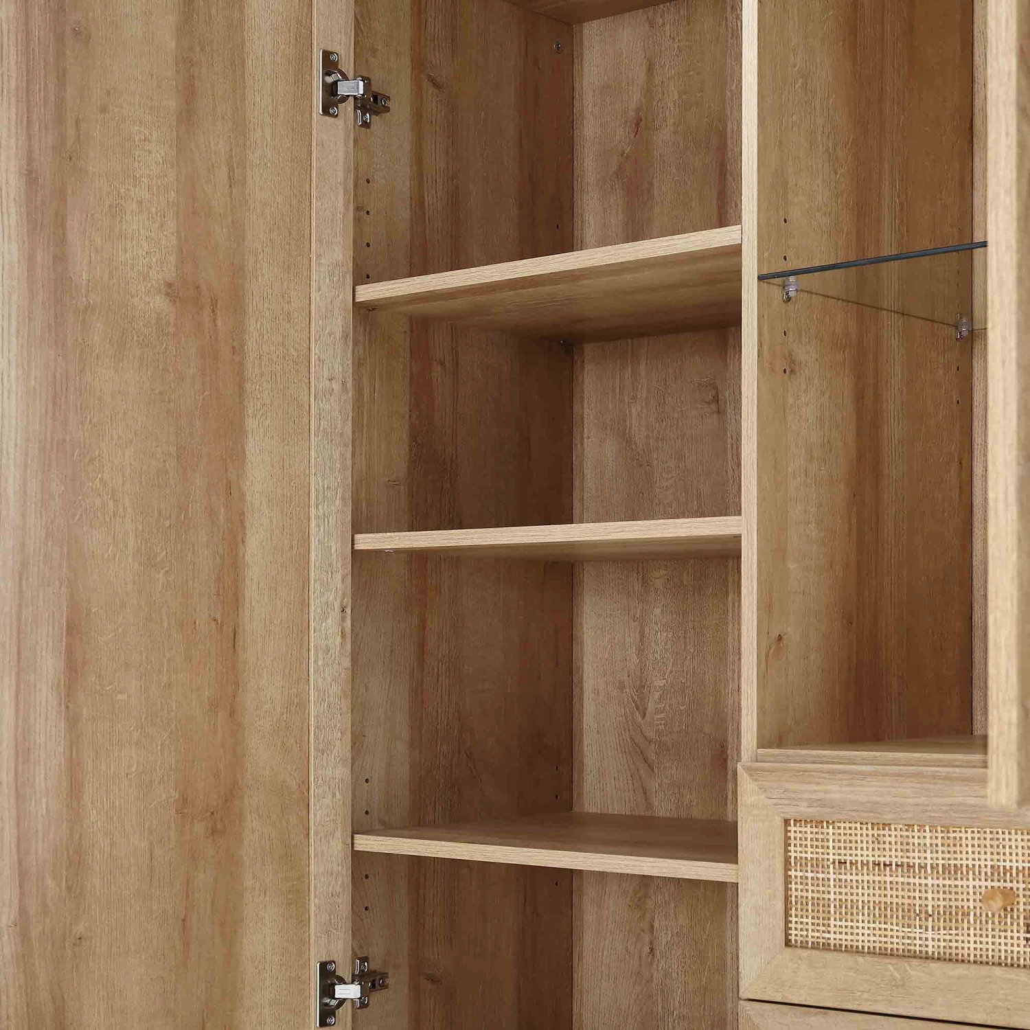 Frances Woven Rattan Display Cabinet, Natural 11 Frances Woven Rattan Display Cabinet, Natural - Image 11