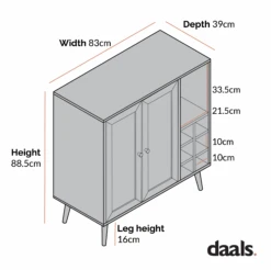 Frances Woven Rattan Drinks Cabinet, White 15 Frances Woven Rattan Drinks Cabinet, White -Daals Store FT CAB 02 CHART 3