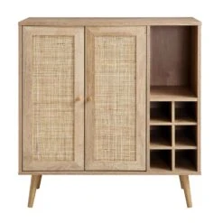 Frances Woven Rattan Drinks Cabinet, Natural -Daals Store FT CAB 02 NAT WB1
