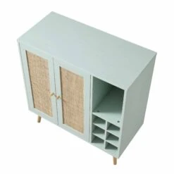Frances Woven Rattan Drinks Cabinet, Mint -Daals Store FT CAB 02 SAGE WB5