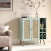 Frances Mint & Natural Rattan Drinks Cabinet β Scandi Style Eucalyptus Wood Bar Unit 16 Frances Mint & Natural Rattan Drinks Cabinet β Scandi Style Eucalyptus Wood Bar Unit -Daals Store FT CAB 02 SAGE main