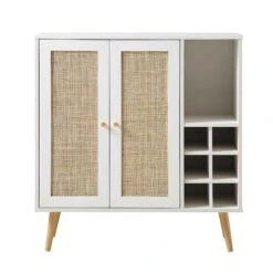 Frances Woven Rattan Drinks Cabinet, White 13 Frances Woven Rattan Drinks Cabinet, White -Daals Store FT CAB 02 WHITE WB1