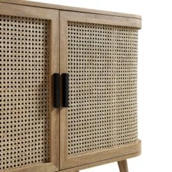 Izzy Curved Rattan 2-Door Small Sideboard, Natural -Daals Store FT CAB 03 NAT detail1