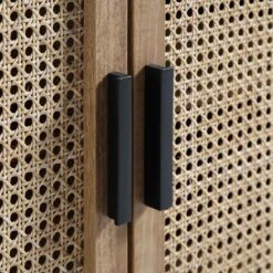 Izzy Curved Rattan 2-Door Small Sideboard, Natural -Daals Store FT CAB 03 NAT detail4