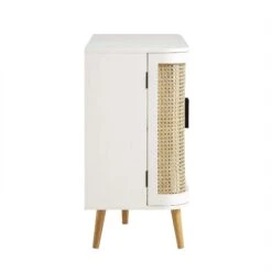 Izzy Curved Rattan 2-Door Small Sideboard, White -Daals Store FT CAB 03 WHITE WB4