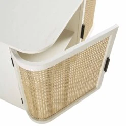 Izzy Curved Rattan 2-Door Small Sideboard, White -Daals Store FT CAB 03 WHITE detail1
