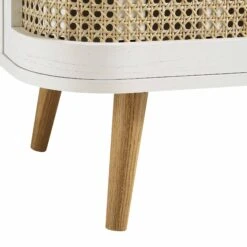 Izzy Curved Rattan 2-Door Small Sideboard, White -Daals Store FT CAB 03 WHITE detail3