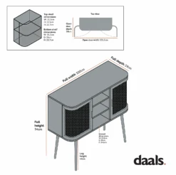 Izzy Curved Rattan 2-Door Buffet Sideboard, Natural 21 Izzy Curved Rattan 2-Door Buffet Sideboard, Natural -Daals Store FT CAB 04 CHART 1