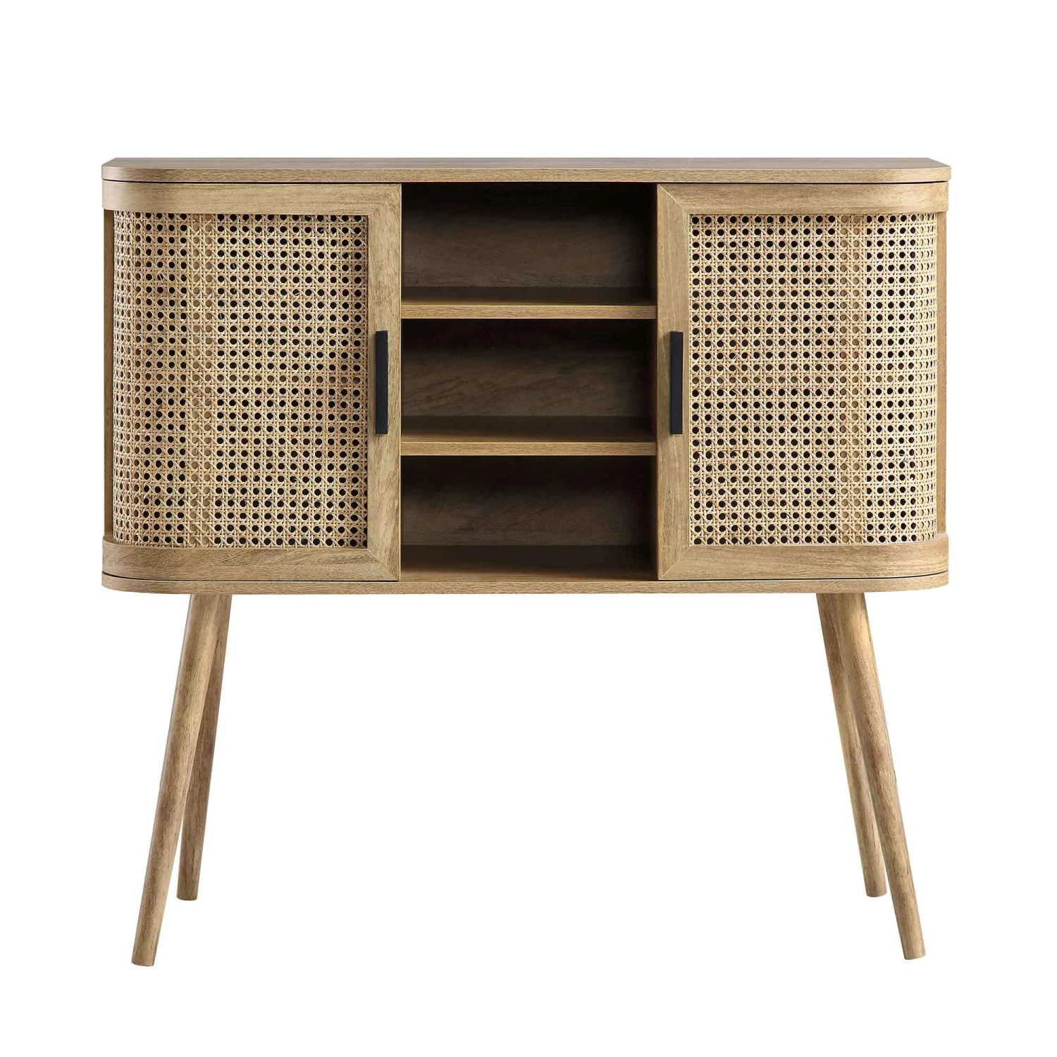 Izzy Curved Rattan 2-Door Buffet Sideboard, Natural 4 Izzy Curved Rattan 2-Door Buffet Sideboard, Natural - Image 4